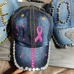 Brand New G-BlinG Custom Made Love Hats - Breast Cancer Awareness Edition